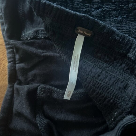 Free People Black Corset Tube Top Strapless XS Womens Bandeau Burnt Out Velvet - Picture 3 of 5